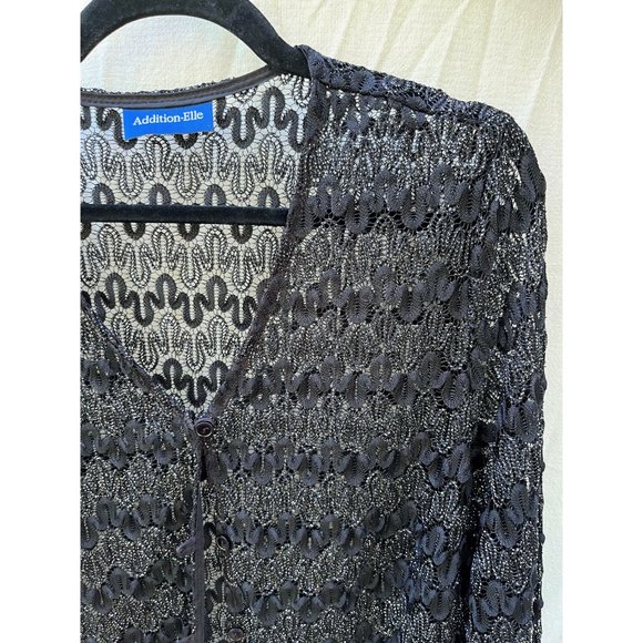 Vintage long black lacy cardigan - Picture 7 of 7